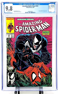 Buy Amazing Spider-Man #316 CGC 9.8 WP Venom Black Cat McFarlane 1989 NEW CLEAR CASE • 463.53£