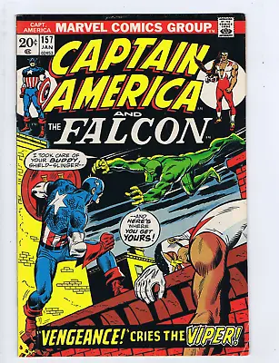 Buy Captain America #157 Marvel 1973 Vengeance ! Cries The Viper ! 1st App Of Viper • 19.82£