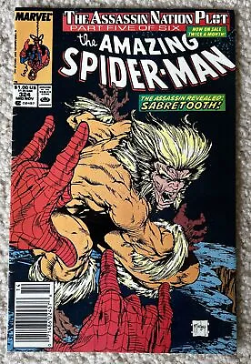 Buy Vintage 1989 The Amazing Spider-Man Sabretooth Cover Comic Book Nov #324 • 15.98£