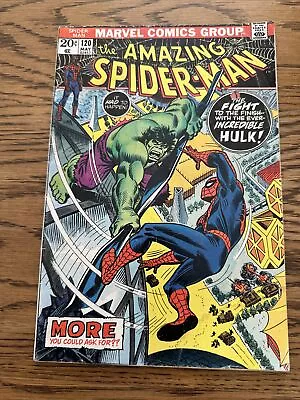 Buy The Amazing Spider-Man #120 (Marvel 1973) Spidey Vs. Hulk Battle Part 2! • 39.97£