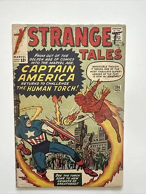 Buy Strange Tales #114 1st Silver Age App Captain America Test + Human Torch • 10£