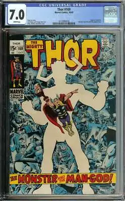 Buy Thor #169 Cgc 7.0 White Pages // Origin Of Galactus Marvel Comics 1969 • 159.90£