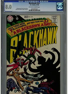 Buy Black Hawk #241 Cgc 8.0 1968 Dc Comics Un-restored Off White To White Pages Blue • 39.52£