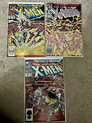 Buy Uncanny X-Men #225-227 (1988 Marvel) Fall Of Mutants FULL SET VF + • 9.55£