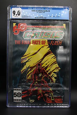 Buy Crisis On Infinite Earths #8 Cgc 9.0 Death Of Barry Allen White Pages • 56.29£