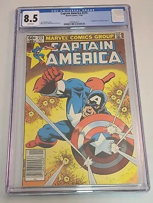 Buy Marvel Comics ~ Captain America #275 (1982) ~ CGC 8.5 ~ 1st App Of Baron Zemo II • 35.74£