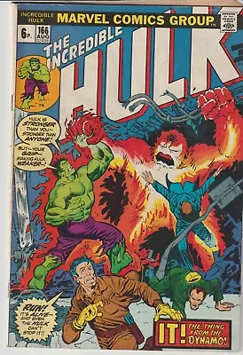 Buy Marvel Comics Incredible Hulk #166 (1973) 1st Print F • 8.95£