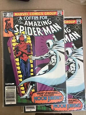 Buy The AMAZING SPIDER-MAN #220 Sept 1981 - MOON KNIGHT Cover - Newsstand Copy • 20.09£