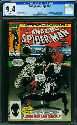 Buy AMAZING SPIDER-MAN  #283 CGC  NM9.4  High Grade White Pages!  37941946004 • 64.64£