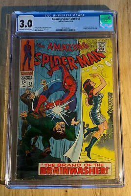 Buy Amazing Spiderman #59 Marvel Comic CGC 3.0 Off White To White Pages Kingpin • 109£