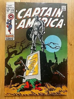 Buy Captain America #113  Steranko   Marvel Comics 1968 Silver Age   VF • 39.99£