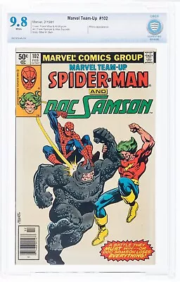 Buy Marvel Team-Up 102 NEWSSTAND CBCS 9.8 Spider-Man Doc Samson Frank Miller 1981 WP • 110.33£