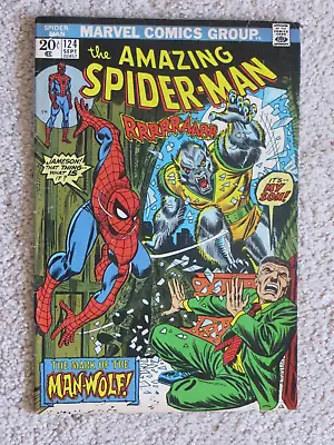 Buy Marvel Comics 1973 Amazing Spider-Man 124 Vs Man-Wolf - John Romita Sr. • 54.62£