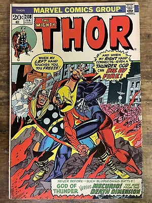 Buy THOR #208 (1973) KEY! 1st App Of Mercurio The 4-D Man Marvel Comics • 9.59£