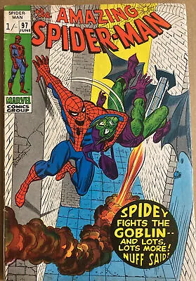 Buy Amazing Spiderman #97 June 1971 Drug Issue No Comic Code Approval Green Goblin • 84.99£