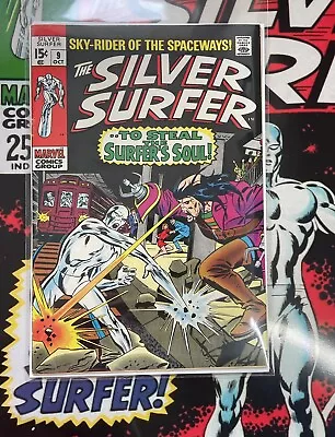 Buy Silver Surfer #9  FN+ Cover Loose At Top Staple- 4th Appearance Of Mephisto 1969 • 49.99£