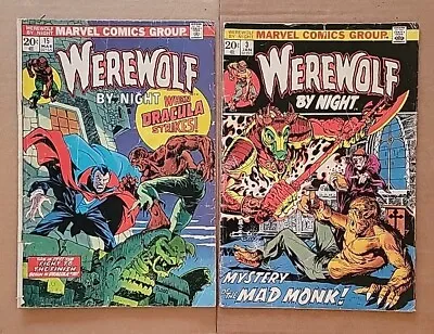 Buy Werewolf By Night 3 & 15 1st Dracula Vs WWBN Origin 1st App Dragonus Marvel 1973 • 40.18£