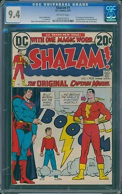 Buy Shazam! #1 1973 CGC 9.4 OW Pages! 1st Captain Marvel In DC Comics! • 99.58£