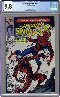 Buy Amazing Spider-Man #361 1st Printing CGC 9.8 1992 4341137008 1st Carnage • 337.34£