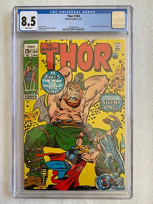 Buy Thor #184 CGC 8.5 White Pages 1971 - 1st Appearance Of The Silent One • 166.03£