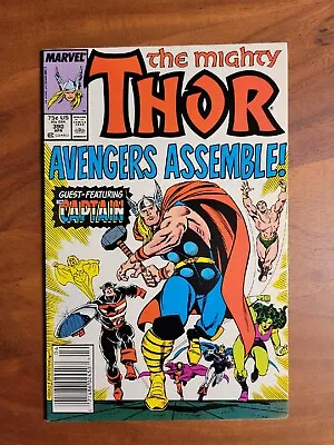 Buy Thor #390 (Marvel 1988) Newsstand : Captain America Wields Mjolnir VF/NM • 12.70£