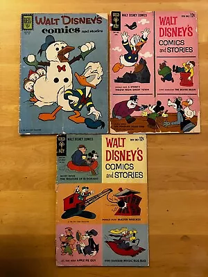 Buy Vintage Gold Key And Dell WALT DISNEY'S COMICS AND STORIES Comic Lot Of 3 • 4£