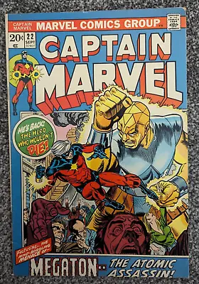 Buy Captain Marvel 22. 1972. 1st Appearance Of Megaton • 7.98£