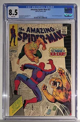 Buy Amazing Spider-man #57 (1968) Cgc 8.5 Very Fine+. White Pages. Stan Lee Story • 170.24£