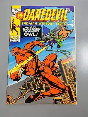 Buy Daredevil #80 (Vol 1 1971) 1st Print Owl Appearance Raw Unrestored • 12£