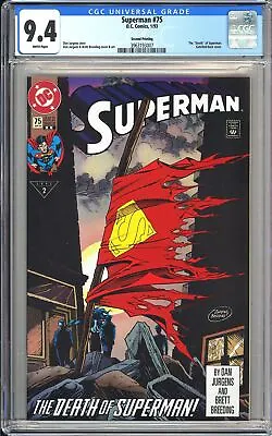Buy Superman 75 CGC 9.4 3963193007 Death Of Superman 2nd Print Gatefold Back • 56.16£