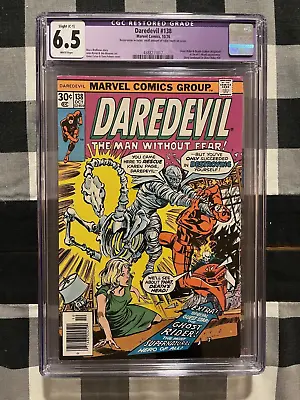 Buy Daredevil #138 CGC 6.5 Rtrd Marvel 1976 Ghost Rider & Death-Stalker Appearance! • 48.25£