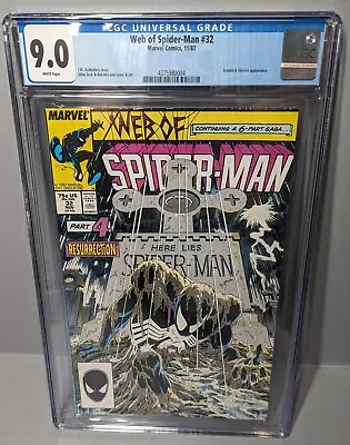 Buy Web Of Spider-Man #32  CGC Graded 9.0 Mike Zeck Cover • 98.59£