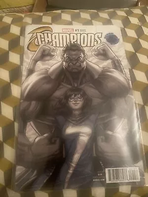 Buy Marvel Comics Champions Issue #1 Legacy Edition Artgerm B&w Fade Sketch Variant • 7£
