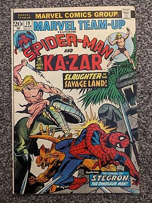 Buy Marvel Team Up 19. Marvel 1974. Spider-man, Ka-Zar, 1st Appearance Of Stegron • 12.49£