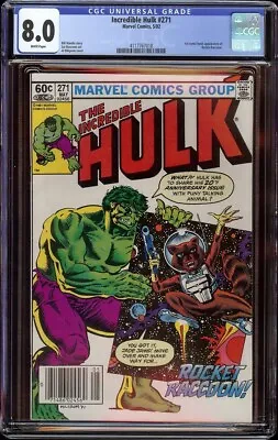Buy Incredible Hulk # 271 CGC 8.0 White (Marvel 1982) 1st Rocket Racoon Newsstand Ed • 197.48£