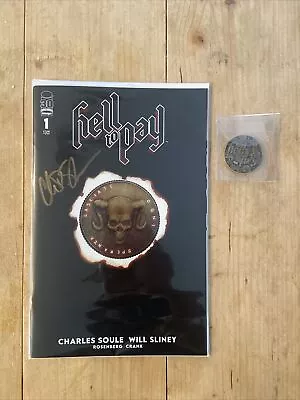 Buy Hell To Pay #1 1:100 Sliney Foil Variant W/ Coin SIGNED Charles Soule Image 2022 • 175.89£