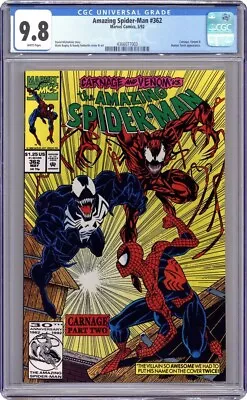 Buy Amazing Spider-Man #362 - 1992 - CGC 9.8 - Carnage: Part Two Of Three • 88.39£