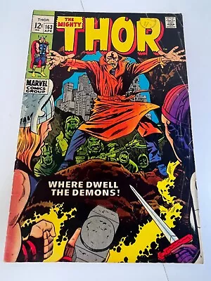Buy The Mighty Thor Silver Age Marvel Comic #163 Apr 1969 - Where Dwell The Demons!  • 12.50£