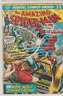 Buy The Amazing Spider-Man #125, Marvel Comics 1973 FN 6.0 2nd Man-Wolf • 15.19£
