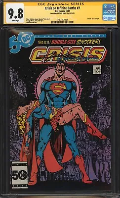Buy Crisis On Infinite Earths #7 CGC 9.8 SS NM/MT Signed By Perez! Iconic Cover 1985 • 789.82£