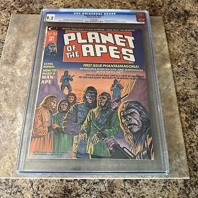 Buy CGC 9.2 Planet Of The Apes #1 White Pages 1974 Curtis Marvel Movie Magazine • 154.16£