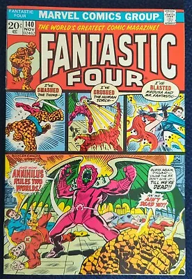 Buy FANTASTIC FOUR #140 Marvel 1973. ORIGIN OF ANNIHILUS! AGATHA HARKNESS! 9.0 VF/NM • 27.98£