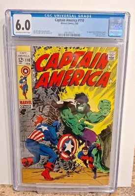Buy Captain America #110 CGC 6.0 Marvel Comics 1969, 1st Appearance Of Madame Hydra! • 119.93£
