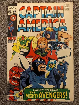 Buy Captain America 116. Marvel 1969. The Avengers, The Red Skull. Combined Postage • 24.98£