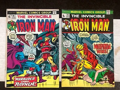 Buy Iron Man 61,62,63,64,69,71,72,76,77,78 Lot (1973-1975) Whiplash, Mandarin App • 57.99£
