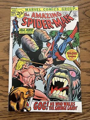 Buy Amazing Spider-Man #103 (Marvel 1971) 1st Appearance Gog! Ka-Zar! VF+ • 60.31£