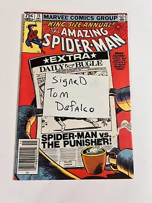 Buy Amazing Spider-Man King-Size Signed Tom Defalco Annual #15 Threat Of Menace • 39.96£