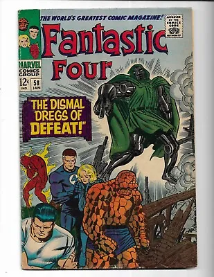Buy Fantastic Four 58 - Vg+ 4.5 - Doctor Doom - Silver Surfer - Thing (1967) • 29.65£