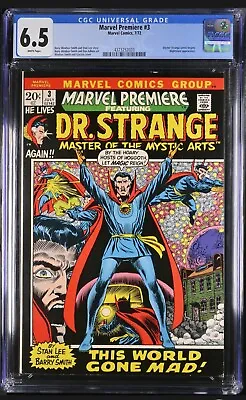 Buy Marvel Premiere #3 CGC 6.5 (1972) Doctor Strange Story WHITE Pages Marvel FN+ • 42.84£