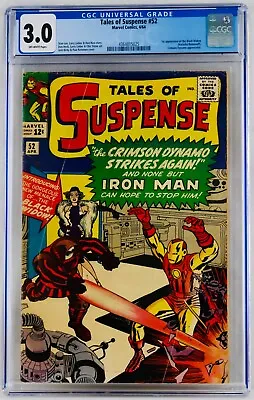 Buy Tales Of Suspense #52 CGC 3.0 Off-White Pages First Black Widow Appearance 1st • 317.77£